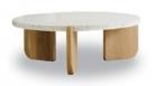 Sketch - Native coffee table 95 low (Top : Terrazzo nougat, Leg: Light Oak) Dia.990xH350cm