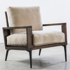 Root & Branch - Nexa Armchair (Fabric: Alto Kit003,Legs: Seared Oak,Cast Iron)L90xW85xH76cm