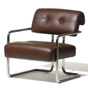 United Stranger - Paddington Occasional Chair (Leather : Toast dark brown,Leg : Polished stainless) 65cm x 77cm x 72cm