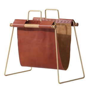 Magazine Rack-Knowledge(Toast Light Brown,Brass)