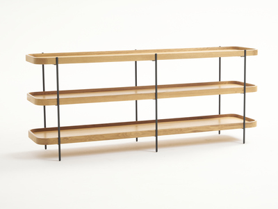 Sketch - Humla 152 low shelf(Top:Light oak,Legs:Black metal)W1525xD345xH625cm