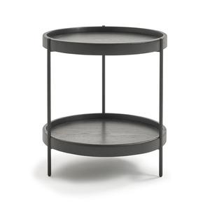 Sketch - Humla End Table (Top : Black Oak, Legs : Black Metal) dia.440xH480cm