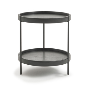 Sketch - Humla end Table (Top : Black Oak, Legs : Black Metal) dia.440xH480cm