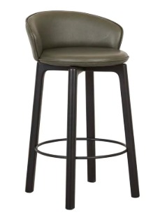Sketch - Glide Counter Chair (Upholstery L1 : Alabama 004 kale, Leg : Black oak)W450xD460xH840cm