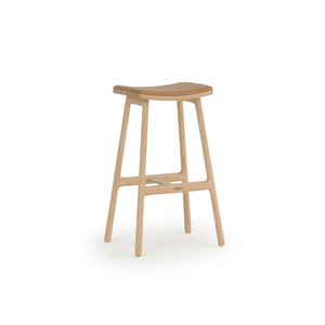 Sketch - Odd Counter Stool Upholstered (Leather1: Alabama 003 Pecan, Legs: Light Oak)W42,5xD32,5xH66,5xSH64,5cm