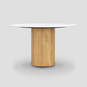 Sketch - Tathra 125 table (Top: Marbel Bianco Carrara, Legs: Light oak)dia1250xH750cm