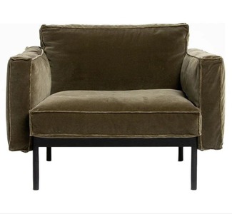 Natadora - Attendant chair (Fabric 6 : Conte 1113 Sepia, Legs: Black Metal)W900xD800xH690cm
