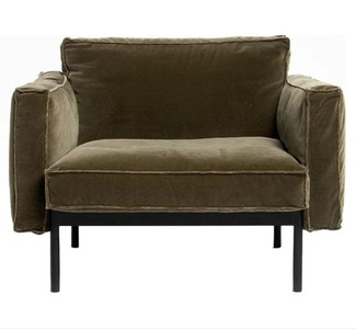 Natadora - Attendant chair (Fabric 6: Conte 1113 Sepia, Lrgs: Black Metal)W900xD800xH690cm