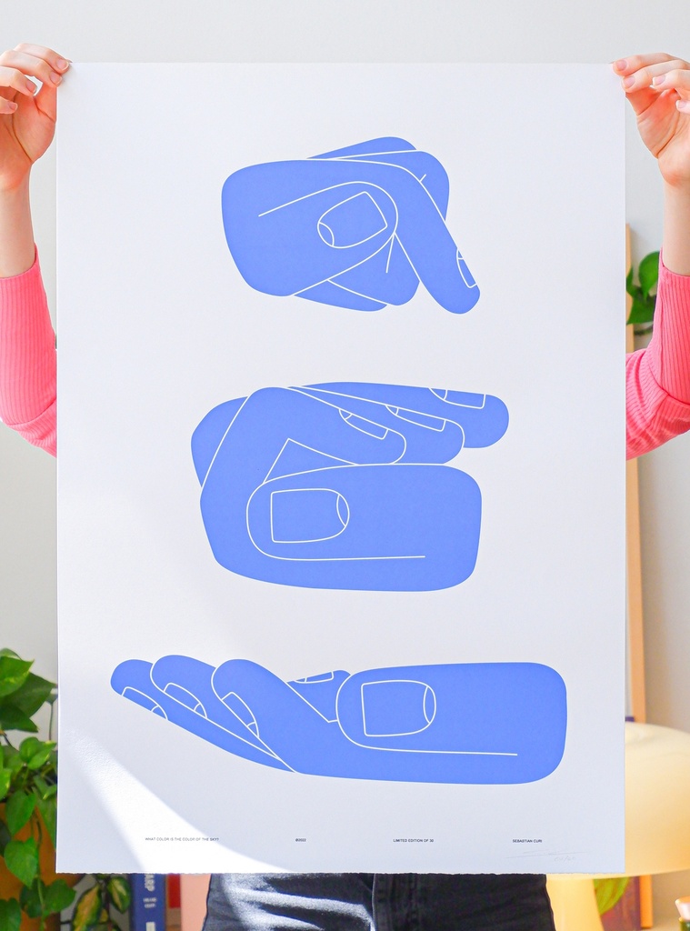 Sebastian Curi - Artwork - What color is the color of the sky? Blue (50x70 cm)