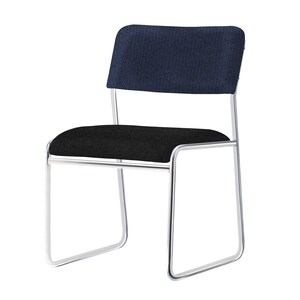 [SD-US-DC-HEWEY-002] United Strangers - Hewey Dining Chair(Fabric : Osaka black,Metal : Polished stainless) L47cm x W50cm x H77cm xSH45cm