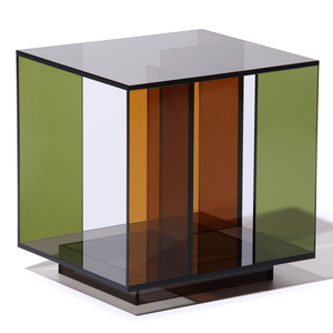 [SD-US-ST-FRG-001] United Strangers - Fragments Side Table (Black Acrylic and Internal in Green and Brown Acrylic)L45cm x W40cm x H45cm