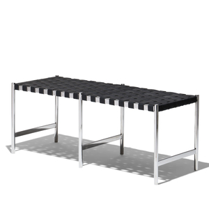 [SD-US-BCH-KENNEDY-001] Kennedy Bench(Black Of Spade Vege Tan,Polished Steel)