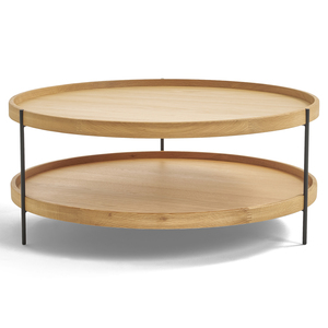 [SD-SKN-CT-HUMLA90-001] Sketch - Humla coffee table large 90 (Top : Light Oak, Legs : Black Metal) dia.900xH380cm