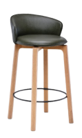 [SD-SKN-BSO-GLIDE-005] Sketch - Glide Counter Chair (Upholstery L1: Alabama 004 kale, Leg : Black oak,)W450xD460xH840cm