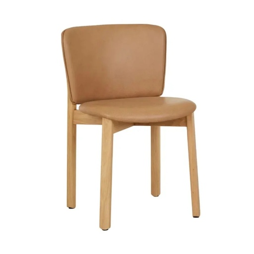 [SD-SKN-DC-PINTA-001] Sketch - Pinta Chair upholstered(Top: Heritage 002 saddle, Leg: Light Oak)W490xD565xH790