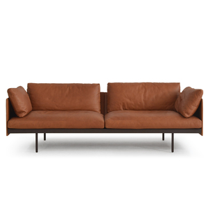 [SD-SKN-SF-BUREAU-001] Natadora - Sofa - Bureau 220 (Leather : Heritage 002 Saddle, Legs : Black Metal) W2220xD900xH730cm
