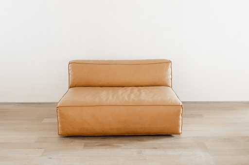 [SD-SKN-SF-BAKER2SEAT-003] Sketch - Sofa - Baker 2 seater no arm (Leather1: Albama 001 Nut, Legs: Light Oak)W1300xD1020xH700cm