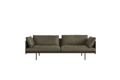 [SD-SKN-SF-BUREAU-002] Natadora - Sofa - Bureau 220 (Leather : Alabama 004 Kale, Legs : Black Metal) W2220xD900xH730cm